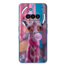 Чехол с принтом стильные животные для Натинг Фон (3а) (Стильный жирав)