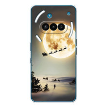 Новогодние, Праздничные Чехлы для Nothing Phone (3a) - 2024 год (Санта на луне)