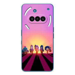 Силіконовый Чохол на Nothing Phone (3a) з картинкою Brawl Stars (Персонажі на заході сонця)