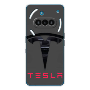 Силиконовый бампер с картинкой машины на Nothing Phone (3a) – Logo TESLA