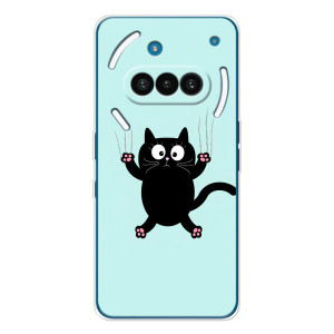 Силиконовый чехол с котиком для Nothing Phone (3a) – Падающий кот