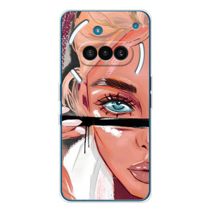 Силиконовый Чехол на Nothing Phone (3a) с картинкой Стильных Девушек – Девушка и ресницы