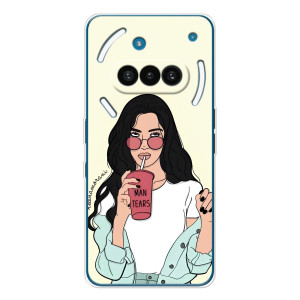 Силиконовый Чехол на Nothing Phone (3a) с картинкой Стильных Девушек – С напитком