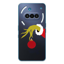 Зимние Чехлы для Натинг Фон (3а) - прозрачный фон (Гринч с игрушкой)