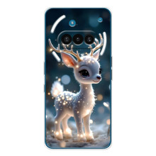 Яркий чехол для Nothing Phone (3a) с Зимними Оленятами – Блистающий оленёнок
