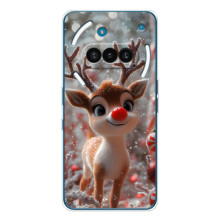 Яркий чехол для Nothing Phone (3a) с Зимними Оленятами