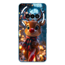 Яркий чехол для Nothing Phone (3a) с Зимними Оленятами – Олень в шарфе
