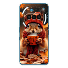 Друкований чохол 'Звірята з кавою' для Nothing Phone (3a) – Білка з кавою