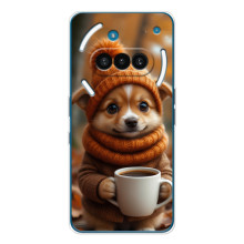 Друкований чохол 'Звірята з кавою' для Nothing Phone (3a) – Песик з кавою