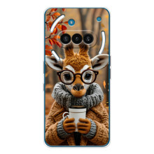 Друкований чохол 'Звірята з кавою' для Nothing Phone (3a) – Жираф з кавою