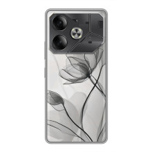 Чехол с цветочным принтом на -Ничего Телефон 4а Про 
 – Черные цветы