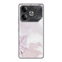 Чехол с цветочным принтом на -Ничего Телефон 4а Про 
 – Фиолетовые листья