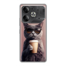 Чехол с принтом стильные животные для -Ничего Телефон 4а Про 
 – Кот с кофе