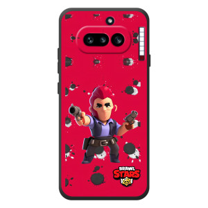 Бампер (ТПУ) с принтом Brawl Stars на : Нитьинг Фоне (4а) 
 (Кольт на красном)