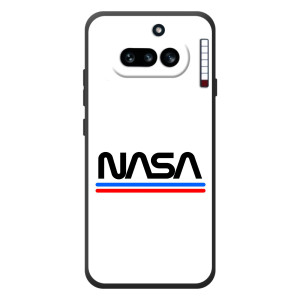 Силиконовый бампер с принтом "Наса" на Nothing Phone (4a) – NASA на белом фоне