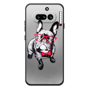 Чехол (ТПУ) Милые собачки для Nothing Phone (4a) (Бульдог в очках)