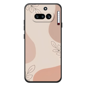 Чехол цветочный дизайн для Nothing Phone (4a) (Коричневый фон)