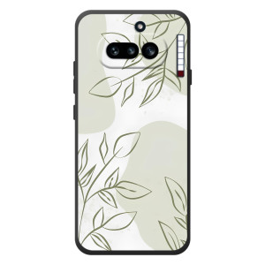 Чехол цветочный дизайн для Nothing Phone (4a) (Зелёный дизайн)