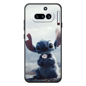 Чехол с рисунком Стич для Nothing Phone (4a) – Стич с цветочком