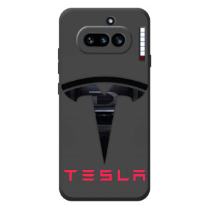 Силиконовый бампер с картинкой машины на Nothing Phone (4a) – Logo TESLA