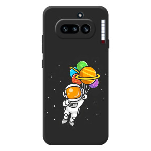 Силіконовый Чохол з принтом "Космонавти" на Nothing Phone (4a) – Космонавт з кульками