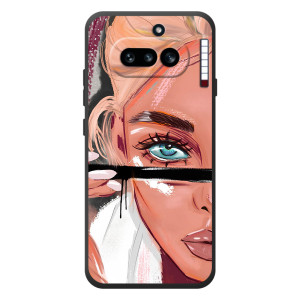 Силиконовый Чехол на Nothing Phone (4a) с картинкой Стильных Девушек (Девушка и ресницы)
