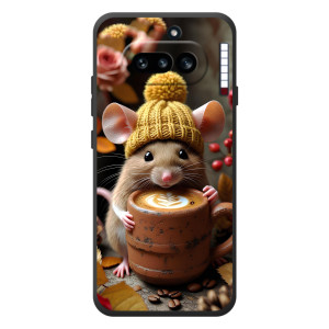 Печатный чехол «Зверята с кофе» для Nothing Phone (4a) – Медведь с кофе