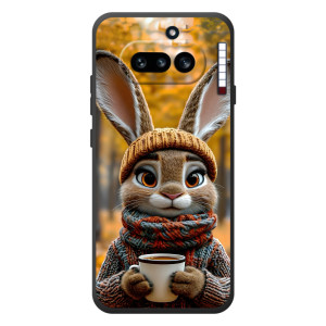 Печатный чехол «Зверята с кофе» для Nothing Phone (4a) – Зайчик с кофе