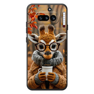 Печатный чехол «Зверята с кофе» для Nothing Phone (4a) – Жираф с кофе