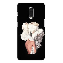 Чехлы (ART) Цветы на One Plus 6T (VPrint) (Белые цветы)