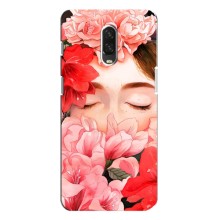 Чехлы (ART) Цветы на One Plus 6T (VPrint) (Глаза в цветах)