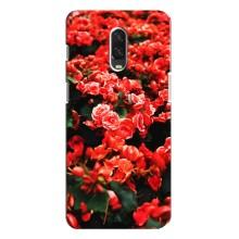Чехлы с Цветами для One Plus 6T (VPrint) (Цветы красные)