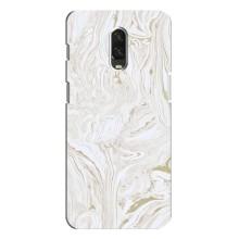 Мраморный чехол на One Plus 6T (VPrint) – Белый мрамор