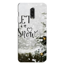 Новогодние, Праздничные Чехлы для One Plus 6T - 2024 год (Let it snow)