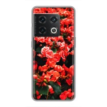 Чехлы с Цветами для OnePlus 10 Pro (VPrint) (Цветы красные)