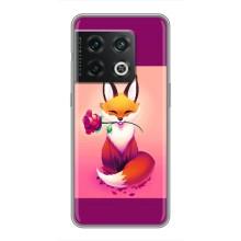 Чехлы с картинкой Лисички для OnePlus 10 Pro (VPrint) (Лисичка с розочкой)