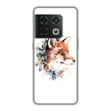 Чехлы с картинкой Лисички для OnePlus 10 Pro (VPrint) (Лисичка в цветочках)