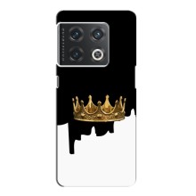 Чехол (Корона на чёрном фоне) для ВанПлас 10 Про (Золотая корона)