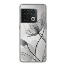 Чохол з квітковим принтом на ВанПлюс 10 Про – Чорні квіти