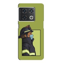 Силиконовый бампер (Работники) на OnePlus 10 Pro (Пожарник)