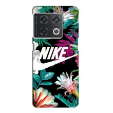 Силиконовый Чехол на OnePlus 10 Pro с картинкой Nike (Цветочный Nike)