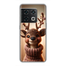 Яскравий чохол для OnePlus 10 Pro з Зимові Оленята – Олень в светрі
