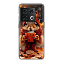 Печатный чехол «Зверята с кофе» для OnePlus 10 Pro – Белка с кофе