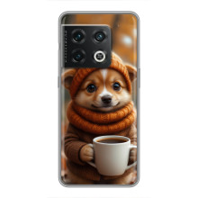 Печатный чехол «Зверята с кофе» для OnePlus 10 Pro – Песик с кофе