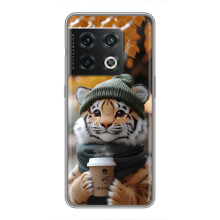 Печатный чехол «Зверята с кофе» для OnePlus 10 Pro – Тигр с кофе