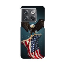 Чехол Флаг USA для OnePlus 10T (Орел и флаг)