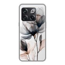 Чохол з квітковим принтом на OnePlus 10T . украинськими . буквами і цифрами: ОнеПлюс 10Т – Квіти на білому