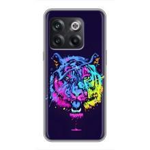 Силиконовый бампер с картинкой животных для OnePlus 10T (Тигр-Арт)