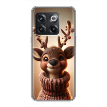Яскравий чохол для OnePlus 10T з Зимові Оленята – Олень в светрі