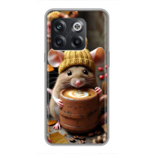 Печатный чехол «Зверята с кофе» для OnePlus 10T – Медведь с кофе